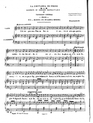 Cottrau - Rissa in piazza Serra - complete score