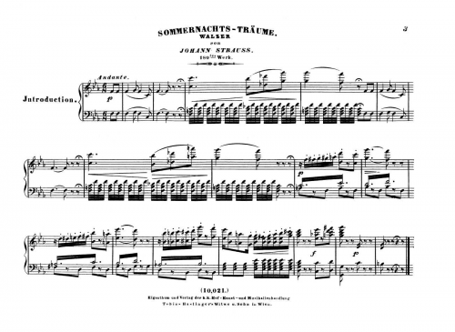 Strauss Sr. - Sommernachts-Träume, Op. 180 - For Piano solo - Score