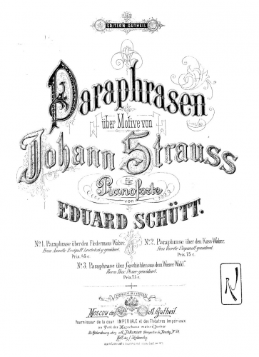 Schütt - Paraphrasen über Motive von Johann Strauss - Score