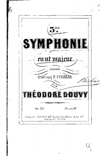 Gouvy - Symphony No. 3 - Score