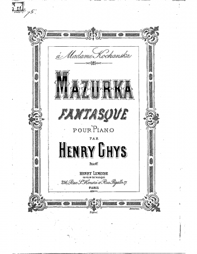 Ghys - Mazurka fantasque - Piano Score - Score
