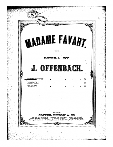 Maylath - Madame Favart Potpourri - Score