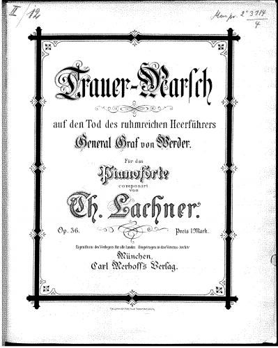 Lachner - Trauer-Marsch - Score