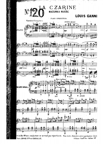 Ganne - La czarine - For Small Orchestra (Composer)
