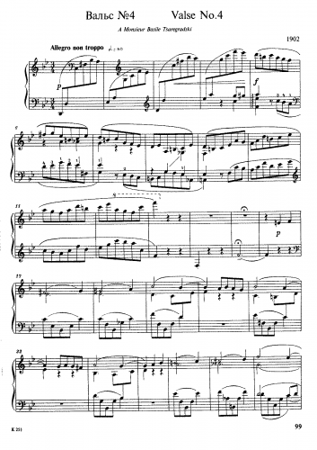 Balakirev - Waltz No. 4 - Score