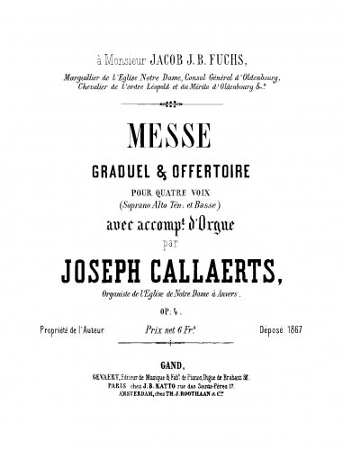 Callaerts - Mass - Score
