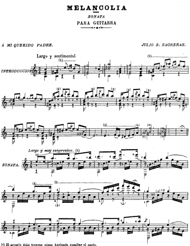 Sagreras - Melancolia - Score