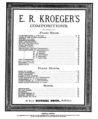 Kroeger - Sylphentanz - Score