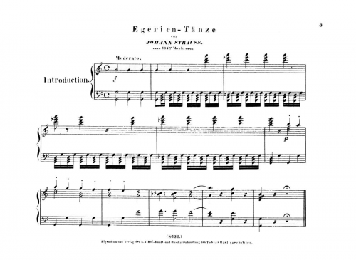 Strauss Sr. - Egerien-Tänze, Op. 134 - For Piano solo - Score