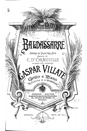 Villate - Baldassare - Vocal Score - Score