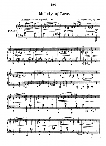 Engelmann - Mélodie d'amour - Score