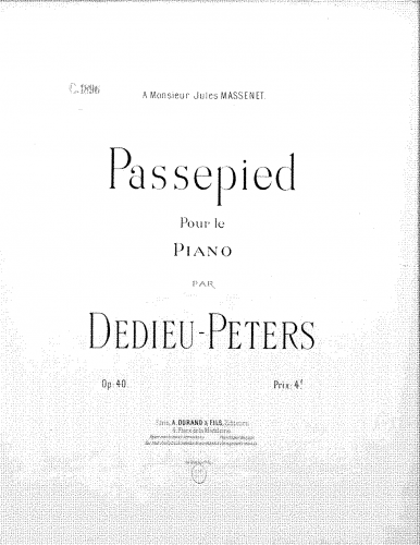 Dedieu-Péters - Passepied - Score