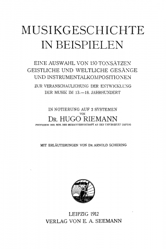 Riemann - Musikgeschichte in Beispielen - Complete text