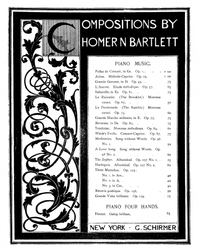 Bartlett - Le ruisselet - Score