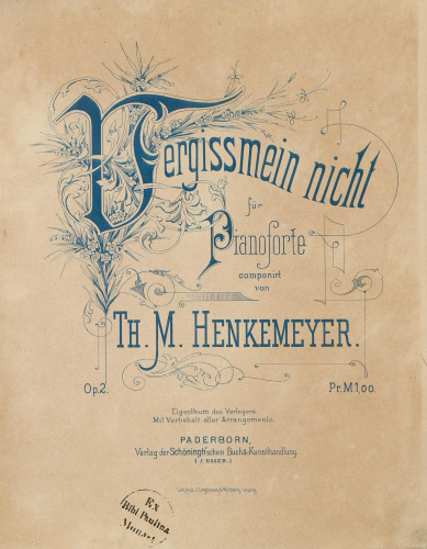 Henkemeyer - Vergissmeinnicht - Score
