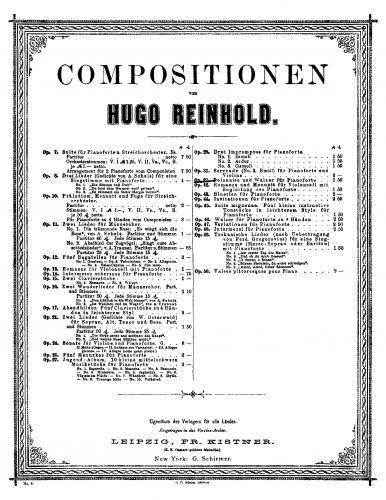 Reinhold - Polonaise und Walzer, Op. 37 - Score
