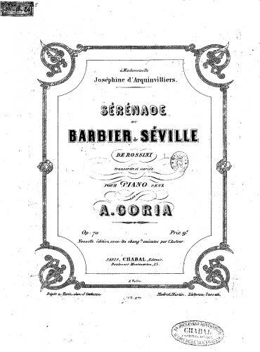 Goria - Sérénade du 'Barbier de Séville' - Piano Score - Score