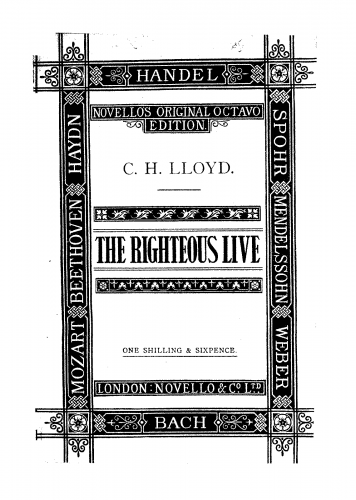 Lloyd - The Righteous Live for Evermore - Score