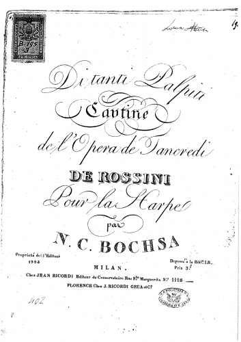 Bochsa - Di tanti palpiti - Score