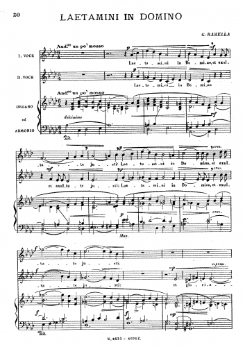 Ramella - Laetamini in Domino - Vocal Score