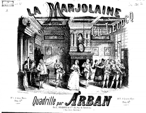 Arban - Quadrille sur 'La marjolaine' - Score