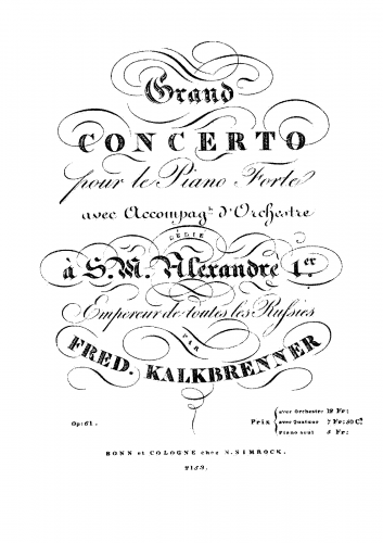 Kalkbrenner - Piano Concerto No. 1
