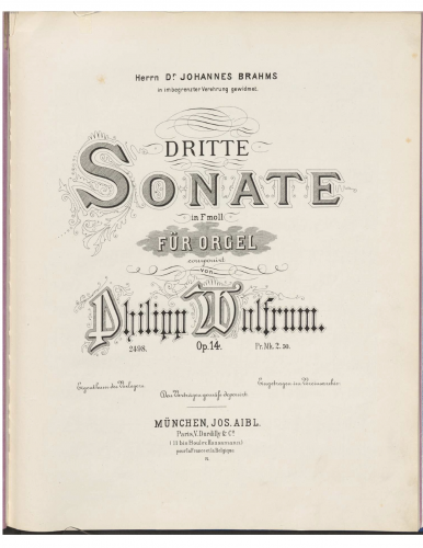 Wolfrum - Organ Sonata No. 3 - Score