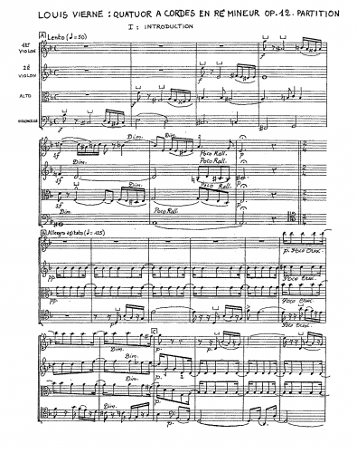 Vierne - String Quartet - Score