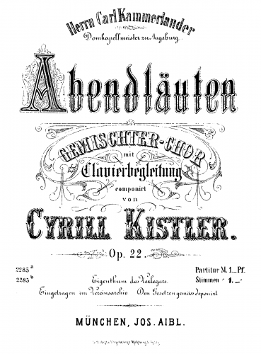 Kistler - Abendläuten - Score