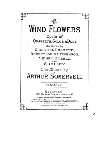 Somervell - Wind Flowers - Score