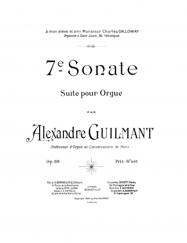 Guilmant - Organ Sonata No. 7 - Score