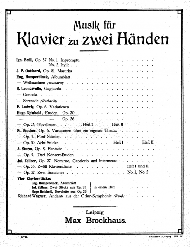 Reinhold - 2 Etudes - Score