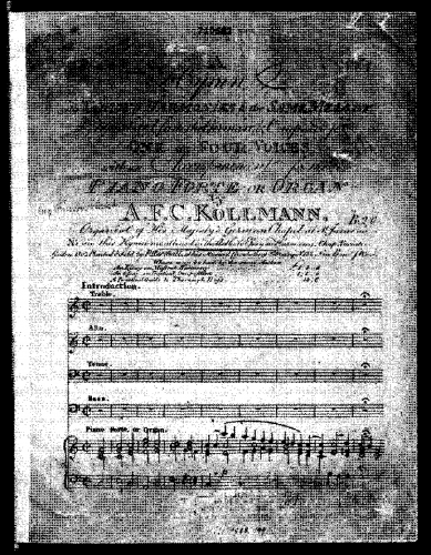 Kollmann - A Hymn with Various Harmonies to the Same Melody - Score