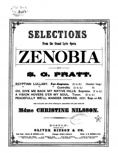 Pratt - Zenobia - Vocal Score Selections - Egyptian Lullaby (Laaloo), Soprano in G minor (also known as Slumber Song)