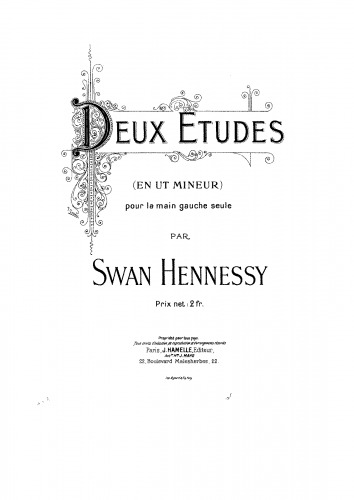 Hennessy - 2 Etudes for Piano Left Hand - Score
