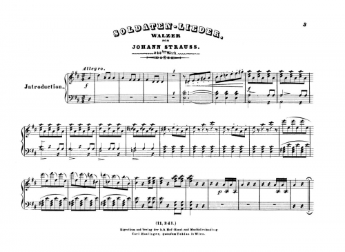 Strauss Sr. - Soldaten-Lieder, Op. 242 - For Piano solo - Score