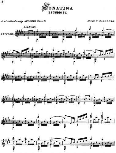 Sagreras - Guitar Sonatina - Score