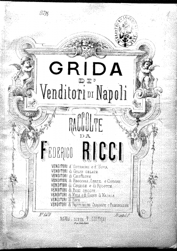 Ricci - Grida de' venditori di Napoli - Incomplete score