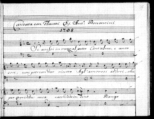 Bononcini - Se avessi in mezzo al petto - Score