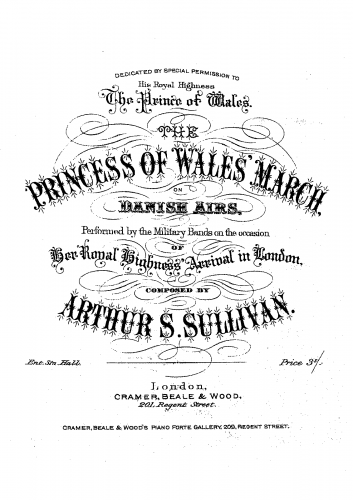 Sullivan - The Princess of Wales' March - For Piano solo - Score