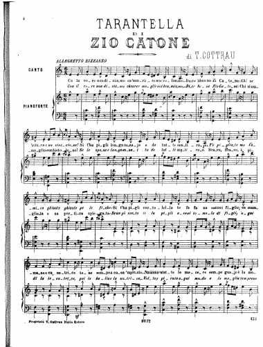 Cottrau - Tarantella di zio Catone - complete score