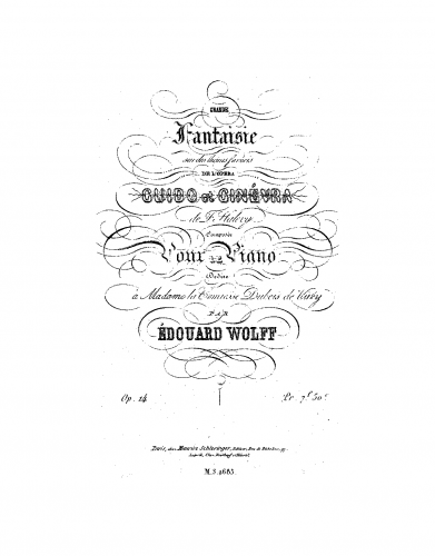 Wolff - Grande fantaisie sur des themes favoris de l'opera 'Guido et Ginévra' - Score