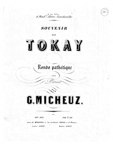 Micheuz - Souvenir de Tokay - Score