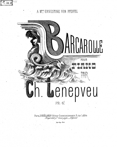 Lenepveu - Barcarolle - Score