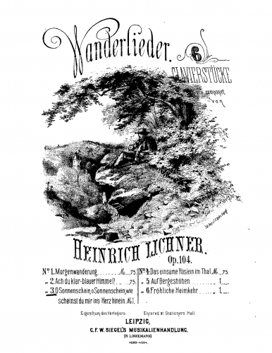 Lichner - 6 Wanderlieder - 3. O Sonnenschein