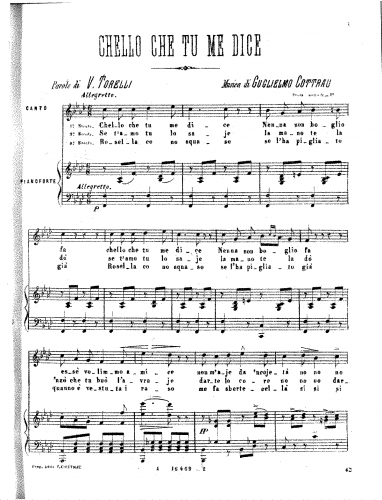 Cottrau - Chello che tu me dice - Score