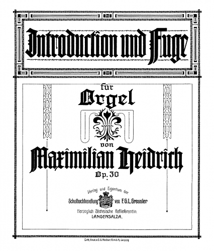 Heidrich - Introduction und Fuge - Score