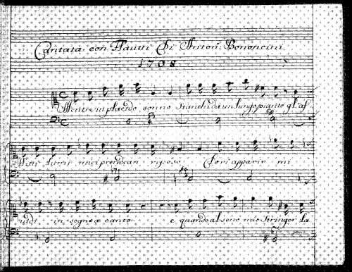 Bononcini - Mentre in placido sonno - Score