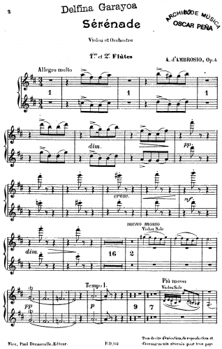 D'Ambrosio - Sérénade pour Violon - Orchestra
