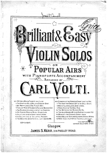 Volti - Brilliant & Easy Violin Solos on Popular Airs - Scores and Parts - 4. The Harp that Once & Oft in the Stilly Night